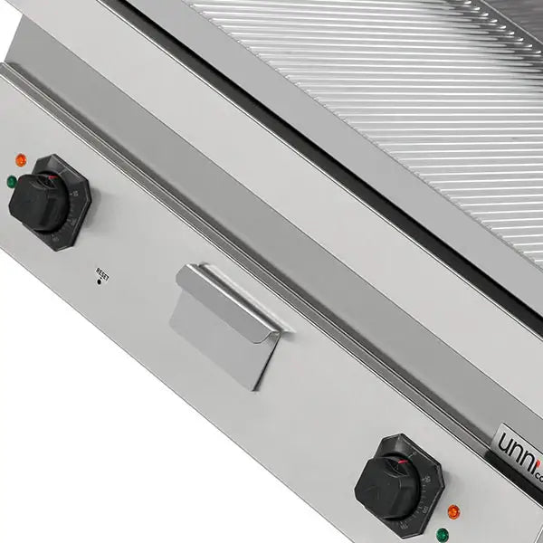 Elektrische Grillplatte - 800x700x300 mm - gerillt - 9 kW