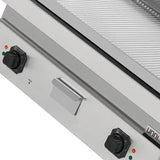 Elektrische Grillplatte - 800x700x300 mm - gerillt - 9 kW
