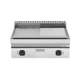 Elektrische Grillplatte - 800x700x350 mm - 1/2 glatt + 1/2 gerillt - 9 kW