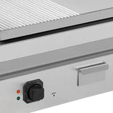 Elektrische Grillplatte - 800x700x350 mm - 1/2 glatt + 1/2 gerillt - 9 kW