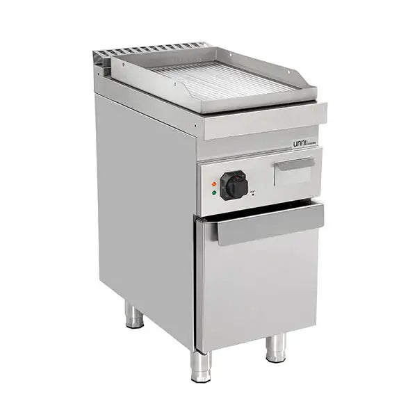 Elektrische Grillplatte - 400x700x850/900 mm - Gerillt - 4,5 kW