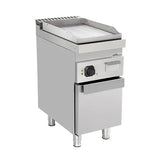 Elektrische Grillplatte - 400x700x850/900 mm - Gerillt - 4,5 kW
