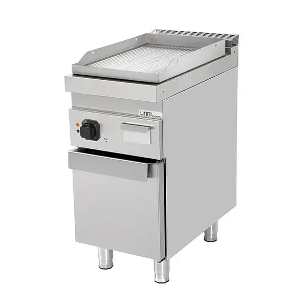Elektrische Grillplatte - 400x700x850/900 mm - Gerillt - 4,5 kW