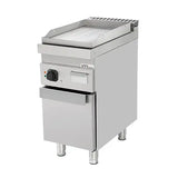 Elektrische Grillplatte - 400x700x850/900 mm - Gerillt - 4,5 kW