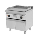 Elektrische Grillplatte - 800x700x850/900 mm - Gerillt - 9 kW