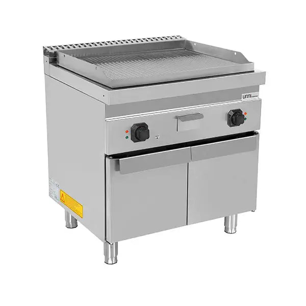 Elektrische Grillplatte - 800x700x850/900 mm - Gerillt - 9 kW