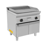 Elektrische Grillplatte - 800x700x850/900 mm - Gerillt - 9 kW