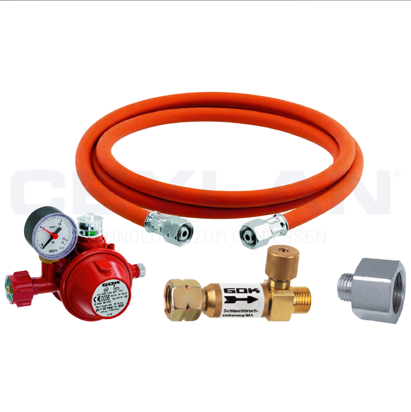 GOK Propan Anschluß Komplett Set "Propan" 50 mbar