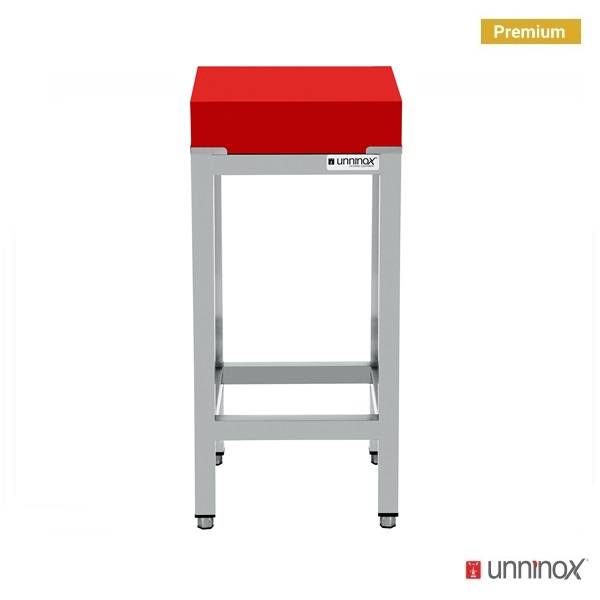 Edelstahl Arbeitstisch  - 400x400x850mm - inkl. Schneideplatte Rot