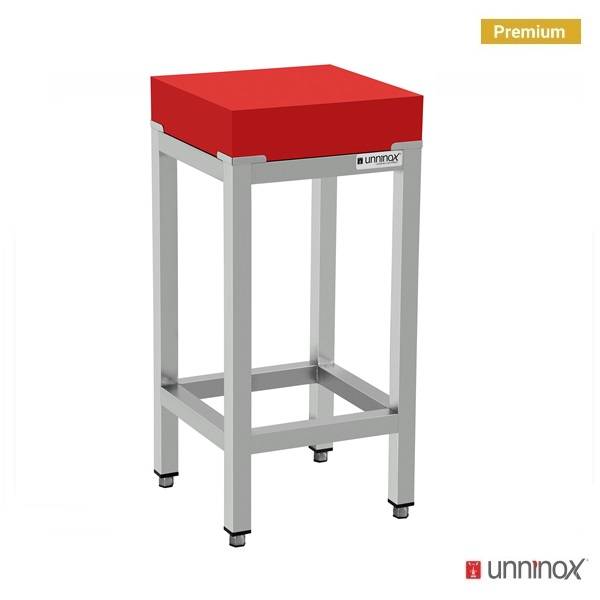 Edelstahl Arbeitstisch  - 400x400x850mm - inkl. Schneideplatte Rot