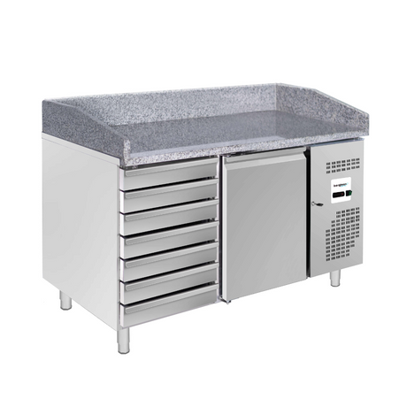 Pizzakühltisch 1-türig & 7 ungekühlte Schubladen - Gastro-Bedarf24 GmbH