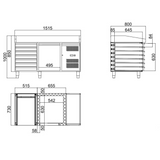 Pizzakühltisch 1-türig & 7 ungekühlte Schubladen - Gastro-Bedarf24 GmbH