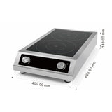 Induktionsherd 2 Zonen - Tischgerät - 408x700x145 mm - 7 kW