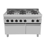 Elektroherd mit 6 Kochfelder und Elektrobackofen - 1200x700x850/900 mm - 19,4 kW
