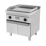 Elektrische Grillplatte - 800x700x850/900 mm – Chrom