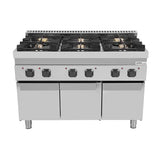Gasherd -1200x700x850/900 mm - 6 Kochstellen - 44 kW