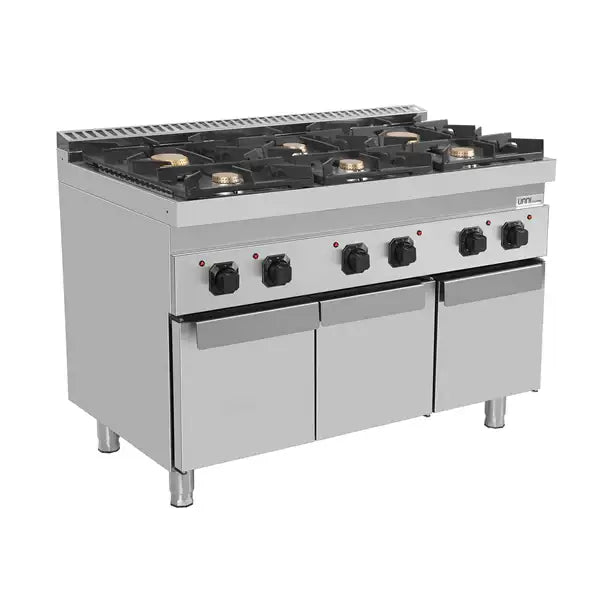 Gasherd -1200x700x850/900 mm - 6 Kochstellen - 44 kW