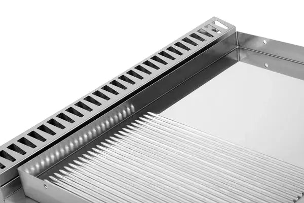 Gas-Grillplatte - 800x700x300 mm - 1/2 glatt – 1/2 gerillt - Chrome - 13 kW