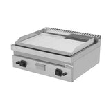 Gas-Grillplatte - 800x700x300 mm - 1/2 glatt – 1/2 gerillt - Chrome - 13 kW