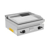 Gas-Grillplatte - 800x700x300 mm - 1/2 glatt – 1/2 gerillt - Chrome - 13 kW