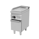 Gas Grillplatte - 400x700x850/900 mm - gerillt/chrome - 6,5 kW