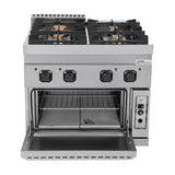Gasherd mit 4 Kochfelder und Gasbackofen - 800x700x850/900 mm - 35 kW