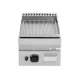 Gas-Grillplatte - 400x700x300 mm - gerillt/chrome - 6,5 kW