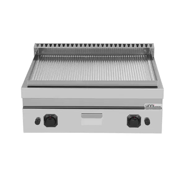 Gas-Grillplatte - 800x700x300 mm - gerillt - 13 kW