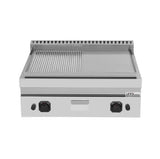 Gas-Grillplatte - 800x700x300 mm - 1/2 glatt – 1/2 gerillt - 13 kW