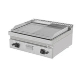 Gas-Grillplatte - 800x700x300 mm - 1/2 glatt – 1/2 gerillt - 13 kW