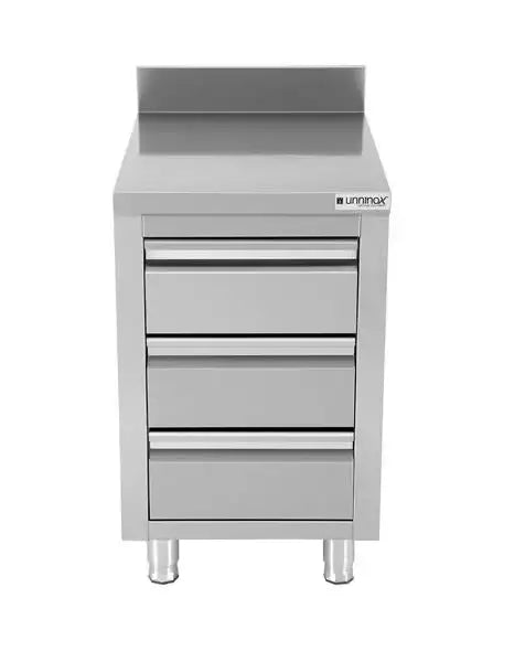 Çekmeceli dolap - 500x600x850 mm, 3 çekmeceli ve arka yükseltmeli