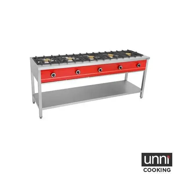 Gas Cooker – 2000x600x850 mm - 5x8 kW