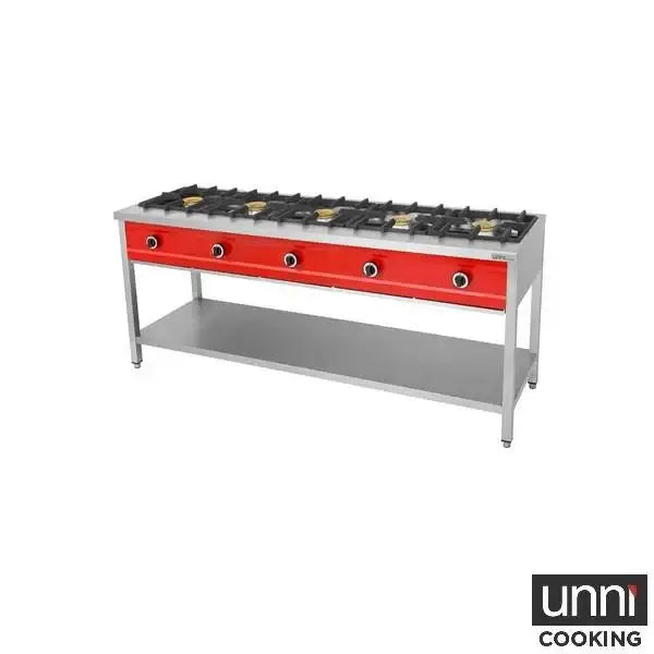Gas Cooker – 2000x600x850 mm - 5x8 kW