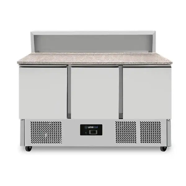 Pizza Workbench, 3-door (GN 1/1), with 8 × GN 1/6 Attachment | +2°C to +8°C