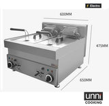 Elektrofritteuse 2x10L – ECO - 400x650x350 mm - 20 kW