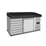 Pizzatheke mit Räder - 1 Tür + 7 Teigschubladen (EN600x400)