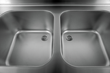 PREMIUM - Edelstahl Spülzentrum - 180x70x85 cm - 2 Becken rechts