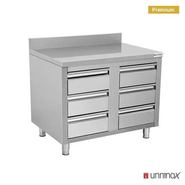 Drawer Cabinet - 1000x600x850 mm with 6 Drawers & Raised Edge