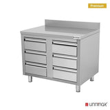 Schubladenschrank - 1000x700x850 mm  mit 6 Schubladen & Aufkantung