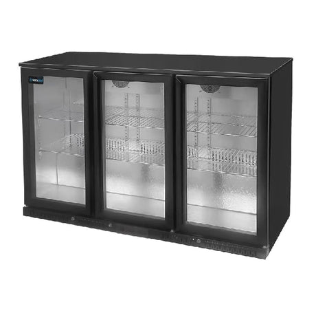 Barkühlschrank mit 3 Türen - Schwarz - 1350x565x900 mm - Gastro-Bedarf24 GmbH