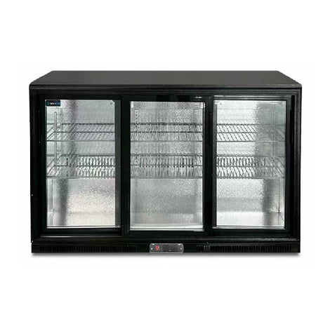 Barkühlschrank mit Schiebetüren - Schwarz - 1350x565x900 mm - Gastro-Bedarf24 GmbH