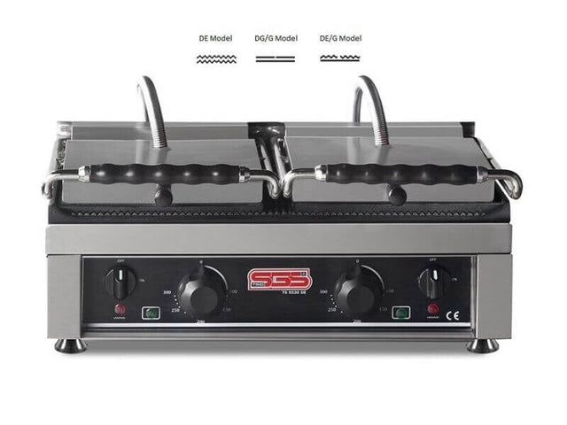 Doppel Kontaktgrill / Oben / Unten Glatt / 3+3 kW / Tischgrill / Paninimaker - Gastro-Bedarf24 GmbH