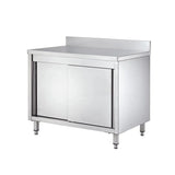 EASYLINE Arbeitsschrank 600 / 2 Schiebetüren & Aufkantung - Gastro-Bedarf24 GmbH