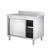 EASYLINE Arbeitsschrank 600 / 2 Schiebetüren & Aufkantung - Gastro-Bedarf24 GmbH