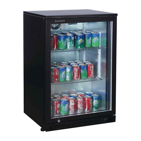 EASYLINE Barkühlschrank 520 schwarz / 1 Glastür, Höhe 900 mm - Gastro-Bedarf24 GmbH