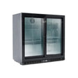 EASYLINE Barkühlschrank 520 schwarz / 2 Glasschiebetüren, Höhe 840 mm - Gastro-Bedarf24 GmbH
