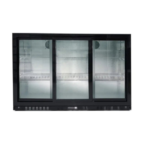 EASYLINE Barkühlschrank 520 schwarz / 3 Glasschiebetüren, Höhe 840 mm - Gastro-Bedarf24 GmbH