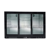 EASYLINE Barkühlschrank 520 schwarz / 3 Glasschiebetüren, Höhe 900 mm - Gastro-Bedarf24 GmbH