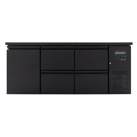 EASYLINE Barkühltisch schwarz / 1 Tür & 4 Schubladen - 425 l - Gastro-Bedarf24 GmbH