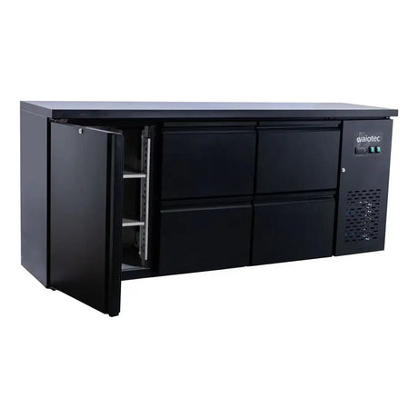 EASYLINE Barkühltisch schwarz / 1 Tür & 4 Schubladen - 425 l - Gastro-Bedarf24 GmbH